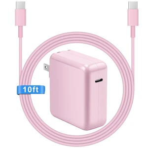 Mac Book Pro Air Charger with 10FT Extra Long Type C Charging Cable, Pink 118W 96W 87W 61W USB Type C(USB-C) Fast Power Adapter, Compatible with MacBook Air Pro and All USB-C Devices Mac Book Pro Air Charger with 10FT Extra Long Type C Charging Cable, Pink 118W 96W 87W 61W USB Type C(USB-C) Fast Power Adapter, Compatible with MacBook Air Pro and All USB-C Devices