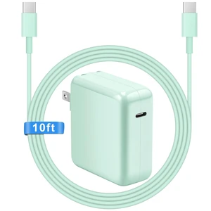 Mac Book Pro Air Charger with 10FT Extra Long Type C Charging Cable, Green 118W 96W 87W 61W USB Type C(USB-C) Fast Power Adapter, Compatible with MacBook Air Pro and All USB-C Devices Mac Book Pro Air Charger with 10FT Extra Long Type C Charging Cable, Green 118W 96W 87W 61W USB Type C(USB-C) Fast Power Adapter, Compatible with MacBook Air Pro and All USB-C Devices