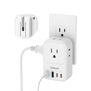 USB C Charger Block 20W PD, Fast Charging Adapter with Foldable Plug 1875W Power Outlet Extender(4 AC and 4 USB) for Cruise, Home, Office, Dorm Room Essentials, White USB C Charger Block 20W PD, Fast Charging Adapter with Foldable Plug 1875W Power Outlet Extender(4 AC and 4 USB) for Cruise, Home, Office, Dorm Room Essentials, White