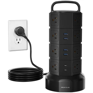 Power Strip Tower Surge Protector, 16 AC 6 USB (2 USB C), 1050J 6.5Ft Retractable Extension Cord with Multiple Outlets, 1625W/13A Outlet Extender, USB Charging Station for Home Office Dorm Power Strip Tower Surge Protector, 16 AC 6 USB (2 USB C), 1050J 6.5Ft Retractable Extension Cord with Multiple Outlets, 1625W/13A Outlet Extender, USB Charging Station for Home Office Dorm