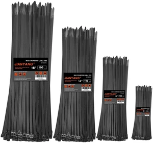 Zip Ties Assorted Size,8+12+14+18 Inch Double Sided Toothed,100 LBS Tensile Strength Heavy Duty Cable Wire Ties With Self-Locking Adjustable More Durable Nylon Tie Wraps for Indoor Outdoor400 Pack Zip Ties Assorted Size,8+12+14+18 Inch Double Sided Toothed,100 LBS Tensile Strength Heavy Duty Cable Wire Ties With Self-Locking Adjustable More Durable Nylon Tie Wraps for Indoor Outdoor400 Pack