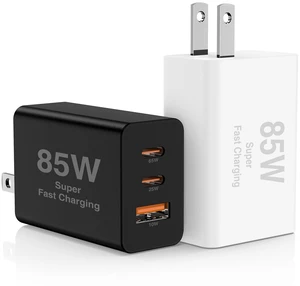 2Pack 85W USB C Wall Charger Block, 3-Port 100W USB C Charging Adapter,Multi Super Fast Charging Power Plug Cube for MacBook Pro/Air,i-Pad Pro,i-Phone 16/15, Galaxy S25White and Black 2Pack 85W USB C Wall Charger Block, 3-Port 100W USB C Charging Adapter,Multi Super Fast Charging Power Plug Cube for MacBook Pro/Air,i-Pad Pro,i-Phone 16/15, Galaxy S25White and Black