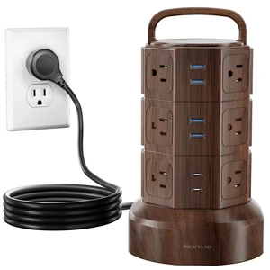 Power Strip Tower Surge Protector, 12 AC 6 USB (2 USB C), 1050J 6.5Ft Retractable Extension Cord with Multiple Outlets, 1625W/13A Outlet Extender, USB Charging Station for Home Office Dorm Power Strip Tower Surge Protector, 12 AC 6 USB (2 USB C), 1050J 6.5Ft Retractable Extension Cord with Multiple Outlets, 1625W/13A Outlet Extender, USB Charging Station for Home Office Dorm