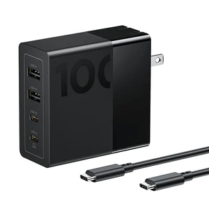 100W USB C Charger, 4-Port Multi-Device Fast Charging, Black GaN Power Block with 240W Cable, for Thinkpad, MacBook, Dell XPS, iPhone, Samsung 100W USB C Charger, 4-Port Multi-Device Fast Charging, Black GaN Power Block with 240W Cable, for Thinkpad, MacBook, Dell XPS, iPhone, Samsung