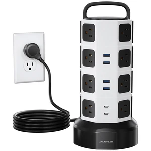 Power Strip Tower Surge Protector, 16 AC 6 USB (2 USB C), 1050J 6.5Ft Retractable Extension Cord with Multiple Outlets, 1625W/13A Outlet Extender, USB Charging Station for Home Office Dorm Power Strip Tower Surge Protector, 16 AC 6 USB (2 USB C), 1050J 6.5Ft Retractable Extension Cord with Multiple Outlets, 1625W/13A Outlet Extender, USB Charging Station for Home Office Dorm