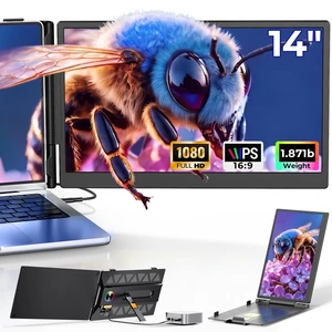 Laptop Screen Extender, 14" FHD 1080P Portable Monitor for Laptop with 100% sRGB, Dual Screen Extender for Laptop 1317.3", Plug & Play External Monitor, Business Travel & Home Office Laptop Screen Extender, 14" FHD 1080P Portable Monitor for Laptop with 100% sRGB, Dual Screen Extender for Laptop 1317.3", Plug & Play External Monitor, Business Travel & Home Office