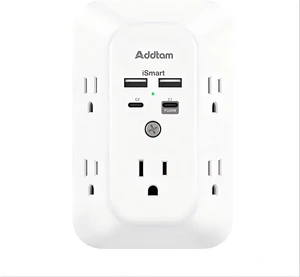 5-Outlet Extender Surge Protector, Multi Plug Wall Outlet with 4 USB Wall Charger(PD 30W), Outlet Splitter Power Strip for Home Office Dorm Room Essentials, Plug Extension Outlet 1800J 5-Outlet Extender Surge Protector, Multi Plug Wall Outlet with 4 USB Wall Charger(PD 30W), Outlet Splitter Power Strip for Home Office Dorm Room Essentials, Plug Extension Outlet 1800J
