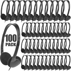 Classroom Headphones Bulk 100 Pack for Kids, Wholesale Disposable Earphones Low Cost Class Set for School Students Children Teens and More (LS04,100 Black) Classroom Headphones Bulk 100 Pack for Kids, Wholesale Disposable Earphones Low Cost Class Set for School Students Children Teens and More (LS04,100 Black)