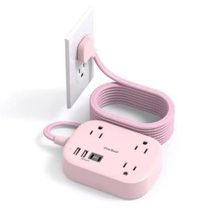 Cruise Essentials 2026, Travel Power Strip with USB C,Flat Plug, Pink 10ft Extension Cord with 3 Outlets 4 USB Ports(2USB C),Desk Wall Outlet Extender,Non Surge Protector for Cruise,Dorm Room,ETL Cruise Essentials 2026, Travel Power Strip with USB C,Flat Plug, Pink 10ft Extension Cord with 3 Outlets 4 USB Ports(2USB C),Desk Wall Outlet Extender,Non Surge Protector for Cruise,Dorm Room,ETL