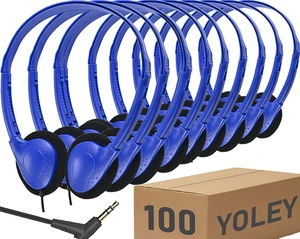 Classroom Headphones Bulk 100 Pack Class Set for School Students Kids and Adult -Sturdy Wired 3.5mm Plug (Blue, 100 Pack) Classroom Headphones Bulk 100 Pack Class Set for School Students Kids and Adult -Sturdy Wired 3.5mm Plug (Blue, 100 Pack)