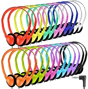 Classroom Headphones Bulk 100 Pack Class Set for School Students Kids and Adult -Sturdy Wired 3.5mm Plug (Mixed, 100 Pack) Classroom Headphones Bulk 100 Pack Class Set for School Students Kids and Adult -Sturdy Wired 3.5mm Plug (Mixed, 100 Pack)