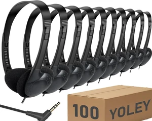 Classroom Headphones Bulk 100 Pack Class Set for School Students Kids and Adult -Sturdy Wired 3.5mm Plug (Black, 100 Pack) Classroom Headphones Bulk 100 Pack Class Set for School Students Kids and Adult -Sturdy Wired 3.5mm Plug (Black, 100 Pack)