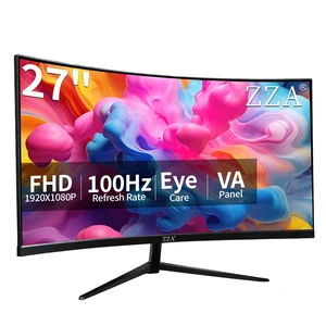 27 inch 100Hz Curved Monitor with 1K 1920x1080 Computer Screen 27 inch FHD with HDMI,VGA and Wall Mountable 1080P Eye Care PC Office Display for Working and Gaming 27 inch 100Hz Curved Monitor with 1K 1920x1080 Computer Screen 27 inch FHD with HDMI,VGA and Wall Mountable 1080P Eye Care PC Office Display for Working and Gaming