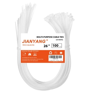 26 Inch White Long Zip Ties,60 LBS Tensile Strength Heavy Duty Large Cable Wire Ties With Self-Locking Adjustable More Durable Nylon Tie Wraps for Indoor Outdoor100 Pack 26 Inch White Long Zip Ties,60 LBS Tensile Strength Heavy Duty Large Cable Wire Ties With Self-Locking Adjustable More Durable Nylon Tie Wraps for Indoor Outdoor100 Pack