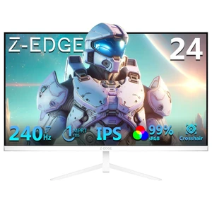 Z-Edge 24 inch 240Hz 165Hz Gaming Monitor, FHD 1080p, IPS Monitor Gaming MPRT 1ms, 350nits, 16.7M Colors, 99% sRGB, UG24PJ Frameless Bezel, DP x1, HDMI x1(White) Z-Edge 24 inch 240Hz 165Hz Gaming Monitor, FHD 1080p, IPS Monitor Gaming MPRT 1ms, 350nits, 16.7M Colors, 99% sRGB, UG24PJ Frameless Bezel, DP x1, HDMI x1(White)
