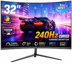 32 Inch Curved Gaming Monitor 240Hz Curved Monitor Computer Monitor-HDMI DP USB Headphone Ports,1080p 1K FHD Ultra Slim Curved Screen with Wide Angle,High Refresh Rate Immersive PS5 Xbox PC Gaming 32 Inch Curved Gaming Monitor 240Hz Curved Monitor Computer Monitor-HDMI DP USB Headphone Ports,1080p 1K FHD Ultra Slim Curved Screen with Wide Angle,High Refresh Rate Immersive PS5 Xbox PC Gaming
