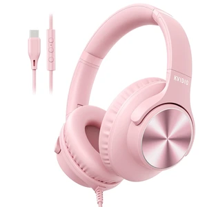USB C Wired Headphones with Mic, Volume Control, Over-Ear for School, Pink Foldable Plug in Headphones with Volume Control for Teens Classroom Travel, 4.9ft Tangle-Free Cord for Tablet Phone Laptop PC USB C Wired Headphones with Mic, Volume Control, Over-Ear for School, Pink Foldable Plug in Headphones with Volume Control for Teens Classroom Travel, 4.9ft Tangle-Free Cord for Tablet Phone Laptop PC