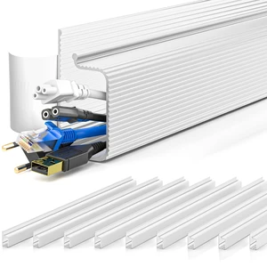 157in Cable Management Cord Organizer, Cable Raceway, White Easy Install Self-Adhesive Cable Organizer,Cord Management, Desk Wire Holder for Office Organization,Child and Pet Proofing 157in Cable Management Cord Organizer, Cable Raceway, White Easy Install Self-Adhesive Cable Organizer,Cord Management, Desk Wire Holder for Office Organization,Child and Pet Proofing