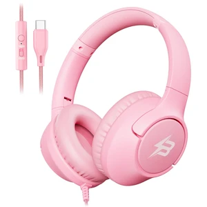 USB C Headphones Wired for Kids, 85/94dB Volume Limit With Mic, Pink Kid Headphones for School, Wired Over Ear USBC Plug in Corded Headphones for Boys Girl Toddler, iPad, Tablet, Airplane Travel USB C Headphones Wired for Kids, 85/94dB Volume Limit With Mic, Pink Kid Headphones for School, Wired Over Ear USBC Plug in Corded Headphones for Boys Girl Toddler, iPad, Tablet, Airplane Travel