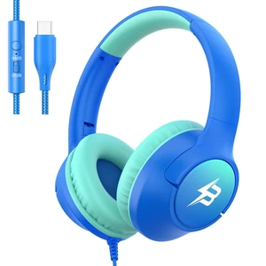 USB C Headphones Wired for Kids, 85/94dB Volume Limit With Mic, Blue Kid Headphones for School, Wired Over Ear USBC Plug in Corded Headphones for Boys Girl Toddler, iPad, Tablet, Airplane Travel USB C Headphones Wired for Kids, 85/94dB Volume Limit With Mic, Blue Kid Headphones for School, Wired Over Ear USBC Plug in Corded Headphones for Boys Girl Toddler, iPad, Tablet, Airplane Travel