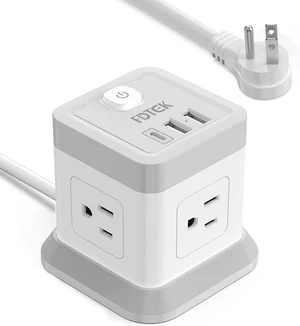 Cube Power Strip USB C, 4 Outlets 3 USB 10 FT Extension Cord White Long Extension Cord Cube Design Saves Space Overload Protection for Home Office Desk & Travel Use ETL Listed Cube Power Strip USB C, 4 Outlets 3 USB 10 FT Extension Cord White Long Extension Cord Cube Design Saves Space Overload Protection for Home Office Desk & Travel Use ETL Listed