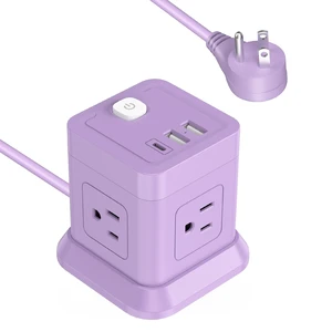 Cube Power Strip USB C, 4 Outlets 3 USB 10 FT Extension Cord Purple Long Extension Cord Cube Design Saves Space Overload Protection for Home Office Desk & Travel Use ETL Listed Cube Power Strip USB C, 4 Outlets 3 USB 10 FT Extension Cord Purple Long Extension Cord Cube Design Saves Space Overload Protection for Home Office Desk & Travel Use ETL Listed
