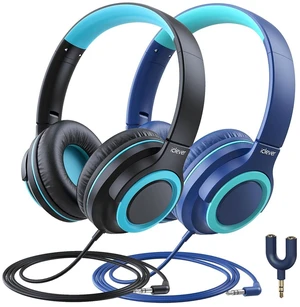 HS22 2-Pack Kids Headphones with Sharing Splitter for School Travel Share Audio, SafeSound Tech3.0, Tangle-Free, 3.5mm Jack, Foldable, Stereo Sound, Wired Headphones for Kids, Navy Blue & Black HS22 2-Pack Kids Headphones with Sharing Splitter for School Travel Share Audio, SafeSound Tech3.0, Tangle-Free, 3.5mm Jack, Foldable, Stereo Sound, Wired Headphones for Kids, Navy Blue & Black