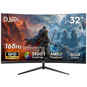 32 Inch 2K QHD Curved Gaming Monitor 165Hz, VA Panel, 1500R 3500:1 Contrast Ratio, 98%sRGB, HDR10, 16.7M, Frameless Design for PC and Console, HDMI, DP, VESA 32 Inch 2K QHD Curved Gaming Monitor 165Hz, VA Panel, 1500R 3500:1 Contrast Ratio, 98%sRGB, HDR10, 16.7M, Frameless Design for PC and Console, HDMI, DP, VESA