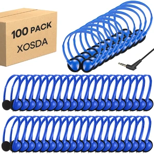 100 Pack Classroom Headphones Bulk for Kids School, Wholesale Class Set Wired Earphones On Ear with 3.5mm Jack for Students Teens Toddler Children and Adults (Dark Blue, 100 Pack) 100 Pack Classroom Headphones Bulk for Kids School, Wholesale Class Set Wired Earphones On Ear with 3.5mm Jack for Students Teens Toddler Children and Adults (Dark Blue, 100 Pack)