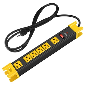 Heavy Duty Surge Protector Power Strip. Black, 4ft, 1. Extension Cord with Multiple Outlets, Metal Plug Extender, Grounding, Wide Spaced, 6 AC, for Appliance, Garage. ETL Listed Heavy Duty Surge Protector Power Strip. Black, 4ft, 1. Extension Cord with Multiple Outlets, Metal Plug Extender, Grounding, Wide Spaced, 6 AC, for Appliance, Garage. ETL Listed