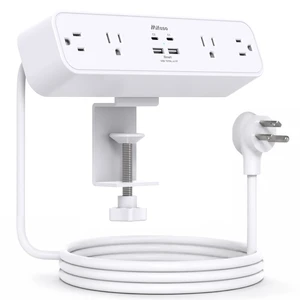 PD65W Desk Clamp Power Strip, 1080J Surge Protector, 2 USB C 4 Outlets, 5FT Extension Cord, Fast Charging Station, Desk Organizer Gaming Accessories Office Essentials, Fit 1.96" Edge PD65W Desk Clamp Power Strip, 1080J Surge Protector, 2 USB C 4 Outlets, 5FT Extension Cord, Fast Charging Station, Desk Organizer Gaming Accessories Office Essentials, Fit 1.96" Edge