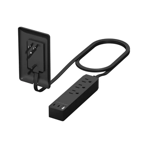 Outlet Extender with 3 Receptacles, 21W USB-A & 2 USB-C, Flat-Face ETL Listed, 3ft Cord, 1625W, Matte Black, 3-Outlet Power Strip, Wall Plate Plug With Cord Extender, Premium Quality Outlet Extender with 3 Receptacles, 21W USB-A & 2 USB-C, Flat-Face ETL Listed, 3ft Cord, 1625W, Matte Black, 3-Outlet Power Strip, Wall Plate Plug With Cord Extender, Premium Quality