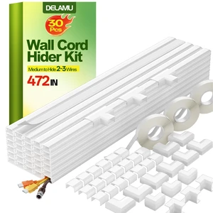 Cord Hider Wall, 472in Cord Covers for 2-3 Wires, Easy Set up Cable Hider Wire Covers for Cords on Wall, Self-Adhesive Wire Hiders for TV on Wall, Cable Cover Management, W1.0 H0.53in, White Cord Hider Wall, 472in Cord Covers for 2-3 Wires, Easy Set up Cable Hider Wire Covers for Cords on Wall, Self-Adhesive Wire Hiders for TV on Wall, Cable Cover Management, W1.0 H0.53in, White