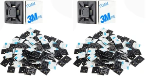 100 PCS 1.1" Black Self Adhesive Cable Zip Tie Mounts Wire Cable Clips Holders Management Anchors Organizer Holders Squares(HS-102) (Pack of 2) 100 PCS 1.1" Black Self Adhesive Cable Zip Tie Mounts Wire Cable Clips Holders Management Anchors Organizer Holders Squares(HS-102) (Pack of 2)