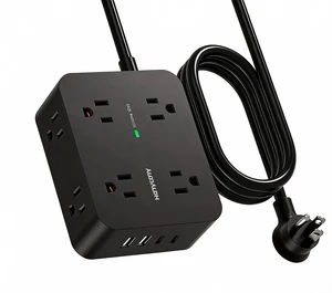 Power Strip Surge Protector, Extension Cord with 8 Widely Spaced AC Outlets 4 USB Ports (2 USB C), 5 Ft Heavy Duty Round Power Cord, 1080 Joules, Wall Mount Charging Station for Home Office Desk Power Strip Surge Protector, Extension Cord with 8 Widely Spaced AC Outlets 4 USB Ports (2 USB C), 5 Ft Heavy Duty Round Power Cord, 1080 Joules, Wall Mount Charging Station for Home Office Desk