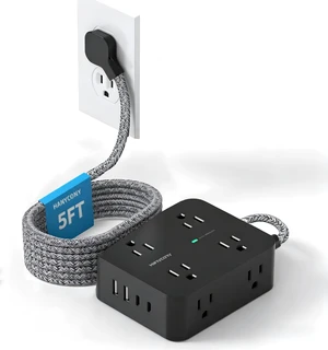 Power Strip Surge Protector, 5 Ft Flat Extension Cord with Multiple Outlets Ultra-Thin Flat Plug Braided Cord, 4 USB Ports(2 USB C), Multi Plug Outlet Extender Wall Mount for Home Office Desk Power Strip Surge Protector, 5 Ft Flat Extension Cord with Multiple Outlets Ultra-Thin Flat Plug Braided Cord, 4 USB Ports(2 USB C), Multi Plug Outlet Extender Wall Mount for Home Office Desk