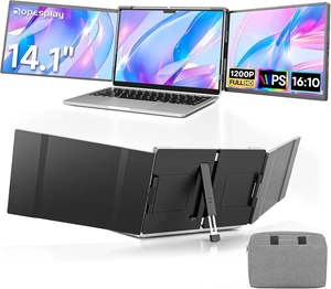 14.1" Triple Laptop Screen Extender with Case for 14-17" Laptops IPS Display Fits 14"-17" Laptops, Type-C & USB, Plug & Play Portable Screen Extender for Mac, Windows, Chrome OS, Switch 14.1" Triple Laptop Screen Extender with Case for 14-17" Laptops IPS Display Fits 14"-17" Laptops, Type-C & USB, Plug & Play Portable Screen Extender for Mac, Windows, Chrome OS, Switch