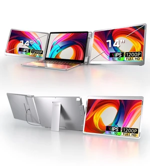 14" Triple Monitor Laptop Screen Extender, FHD 1200P 16:10 Laptop Screen Extender Left Screen 360° Flip Portable Monitor for 12-16.5" Laptops Plug & Play Laptop Screen Extender 14" Triple Monitor Laptop Screen Extender, FHD 1200P 16:10 Laptop Screen Extender Left Screen 360° Flip Portable Monitor for 12-16.5" Laptops Plug & Play Laptop Screen Extender