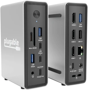 USB-C Triple Display Laptop Docking Station 3 Monitors, 15-in-1: 3X HDMI, Dual 4K or Triple (1x 4K60 + 2X 1080p) 2.5GbE, 100W PD, 30W USB-C Charge Port, Driverless for Windows, UD-MSTH3 USB-C Triple Display Laptop Docking Station 3 Monitors, 15-in-1: 3X HDMI, Dual 4K or Triple (1x 4K60 + 2X 1080p) 2.5GbE, 100W PD, 30W USB-C Charge Port, Driverless for Windows, UD-MSTH3