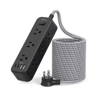 Extension Cord with Multiple Outlets 15FT, 13-in-1 Long Power Strip 9 AC & 4 USB Ports (2 USB C), Surge Protector with 900J, 3-Sided Desktop Charging Station for Home Office College Dorm, Black Extension Cord with Multiple Outlets 15FT, 13-in-1 Long Power Strip 9 AC & 4 USB Ports (2 USB C), Surge Protector with 900J, 3-Sided Desktop Charging Station for Home Office College Dorm, Black