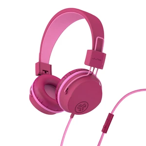 JBuddies Studio on-Ear Kids Wired Headphones with mic, Volume Limiter, Foldable, Adjustable, Dark Pink JBuddies Studio on-Ear Kids Wired Headphones with mic, Volume Limiter, Foldable, Adjustable, Dark Pink