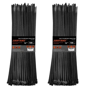12 Inch Zip Ties Double Sided Toothed,100 LBS Tensile Strength Heavy Duty Cable Wire Ties With Self-Locking Adjustable More Durable Nylon Tie Wraps for Indoor Outdoor200 Pack 12 Inch Zip Ties Double Sided Toothed,100 LBS Tensile Strength Heavy Duty Cable Wire Ties With Self-Locking Adjustable More Durable Nylon Tie Wraps for Indoor Outdoor200 Pack