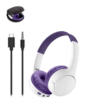 SoundForm Mini 2 Bluetooth Kids Headphones, On Ear, 55H Battery Life Toddler headphones, 85dB Volume Limit, Built-in Mic, Wired Connection Option, iPad, Android Tablet, School, Travel SoundForm Mini 2 Bluetooth Kids Headphones, On Ear, 55H Battery Life Toddler headphones, 85dB Volume Limit, Built-in Mic, Wired Connection Option, iPad, Android Tablet, School, Travel