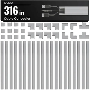 Cable Hider Wall 306 - Cable Raceway Cord Hider - Wire Covers for Cords on Wall, Cord Cover, Wall Cable Hider, Cable Concealer, Wire Hiders for TV on Wall - 20X (L16 W0.95 H0.5) - Medium Grey Cable Hider Wall 306 - Cable Raceway Cord Hider - Wire Covers for Cords on Wall, Cord Cover, Wall Cable Hider, Cable Concealer, Wire Hiders for TV on Wall - 20X (L16 W0.95 H0.5) - Medium Grey