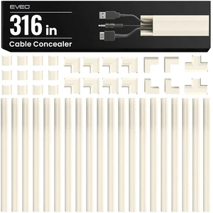 Cable Hider Wall 306 - Cable Raceway Cord Hider - Wire Covers for Cords on Wall, Cord Cover, Wall Cable Hider, Cable Concealer, Wire Hiders for TV on Wall - 20X (L16 W0.95 H0.5) - Medium Beige Cable Hider Wall 306 - Cable Raceway Cord Hider - Wire Covers for Cords on Wall, Cord Cover, Wall Cable Hider, Cable Concealer, Wire Hiders for TV on Wall - 20X (L16 W0.95 H0.5) - Medium Beige