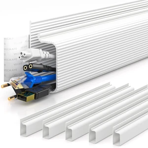 Cable Management Under Desk, 6pack, White Easy Install Adhesive Mount;Cord Hider;Cord Organizer;Wire Management;Wire Hider for Office Organization;Child & Pet Proof Cable Management Under Desk, 6pack, White Easy Install Adhesive Mount;Cord Hider;Cord Organizer;Wire Management;Wire Hider for Office Organization;Child & Pet Proof