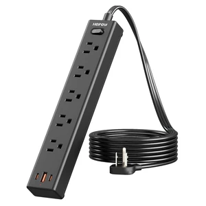 5FT Surge Protector Power Strip, 1700J, 5AC&1A2C, Flat Plug Extension Cord Flat Power Strip, 0.33in Ultra Thin Plug, 1250W/10A, Wide Spaced, Mountable for Home Office, Black 5FT Surge Protector Power Strip, 1700J, 5AC&1A2C, Flat Plug Extension Cord Flat Power Strip, 0.33in Ultra Thin Plug, 1250W/10A, Wide Spaced, Mountable for Home Office, Black