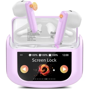 Active Noise Cancelling Ear Buds 48H Wireless Earbuds with Touch Screen | HiFi Stereo Bluetooth Headphones with ENC Noise Cancelling/Transparency Mode, IPX7 Earphones with 5 EQ Modes, Purple Active Noise Cancelling Ear Buds 48H Wireless Earbuds with Touch Screen | HiFi Stereo Bluetooth Headphones with ENC Noise Cancelling/Transparency Mode, IPX7 Earphones with 5 EQ Modes, Purple