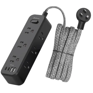 20FT Long Extension Cord with Surge Protector, 13-in-1 Power Strip with 9 Wide Spaced Outlets and 4 USB Ports, Flat Plug Wall Mount Charging Station for College Dorm Room Essentials, Office, Black 20FT Long Extension Cord with Surge Protector, 13-in-1 Power Strip with 9 Wide Spaced Outlets and 4 USB Ports, Flat Plug Wall Mount Charging Station for College Dorm Room Essentials, Office, Black