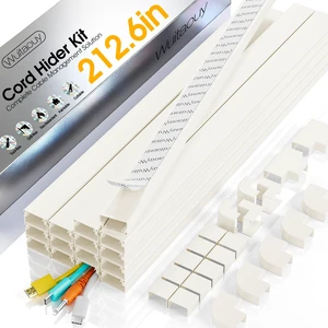 212.6in Cord Covers for 2-3 Wires on Wall, TV Cord Hider Wall, Paintable Cable Hider Raceway, Easier Set-up Wire Hider Wire Covers for Cords on Wall, Self-Adhesive Cable Cover, W0.95 H0.55in, Beige 212.6in Cord Covers for 2-3 Wires on Wall, TV Cord Hider Wall, Paintable Cable Hider Raceway, Easier Set-up Wire Hider Wire Covers for Cords on Wall, Self-Adhesive Cable Cover, W0.95 H0.55in, Beige
